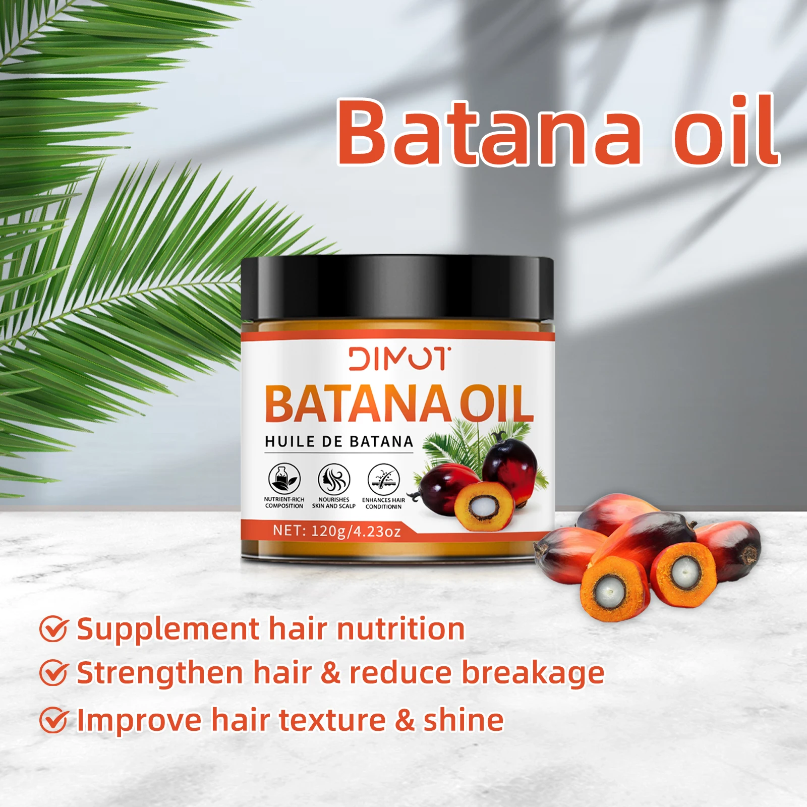 DIMOT Batana Hair Care Mask Smoothing Nourishing Repair Moisturizing Reduce Split Ends Frizz Enhance Texture Hair Conditioner