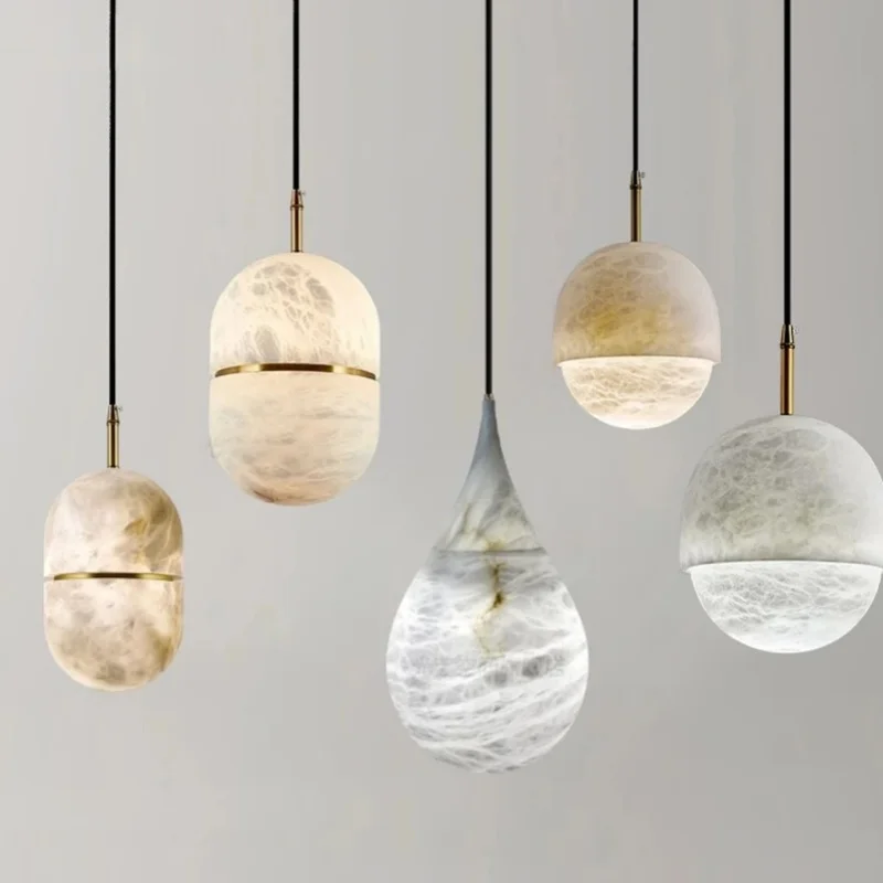

Spanish marble restaurant bar pendant light Nordic bedroom headboard background wall pendant light