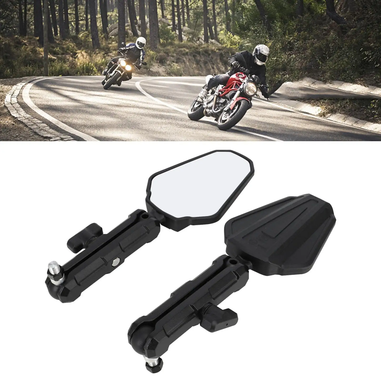 2 Pieces Generic Motorcycle Rear View Mirror Protection Replace Parts Sturdy Motorcycle Accessories Aluminum Alloy Side Mirrors