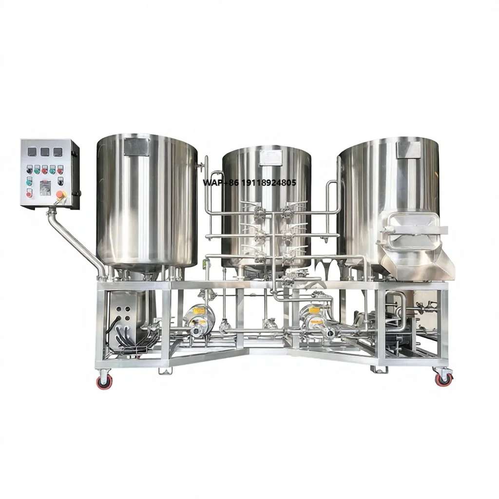 3-Vessel Brewing System 304 Stainless Steel Nano Brewery Beer Brewery Equipment 100L  200L 300L Beer Making Machine