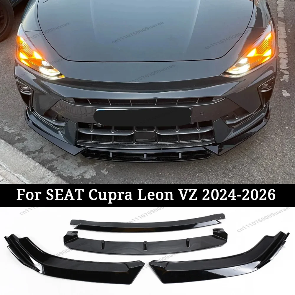 For SEAT Cupra Leon VZ TSI Sportstourer VZ 2024 2025 2026 4Pcs Front Bumper Diffuser Chin Lip Spoiler Splitter Body Kit Tuning