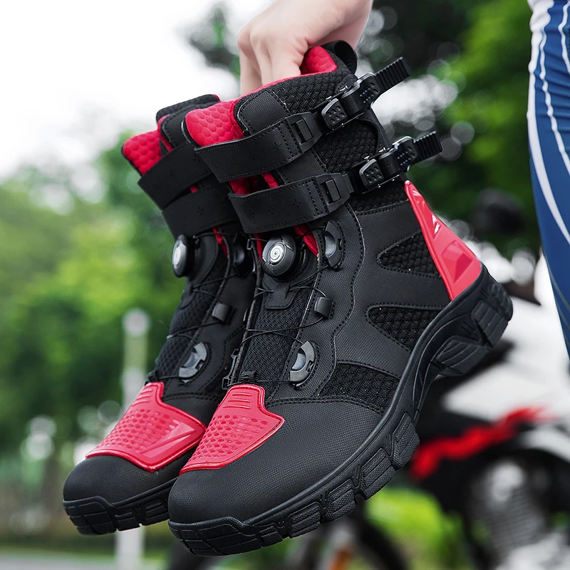 

Men's motorcycle professional protective riding boots four season new fashion non slip outdoor off-road motorcycle riding shoes