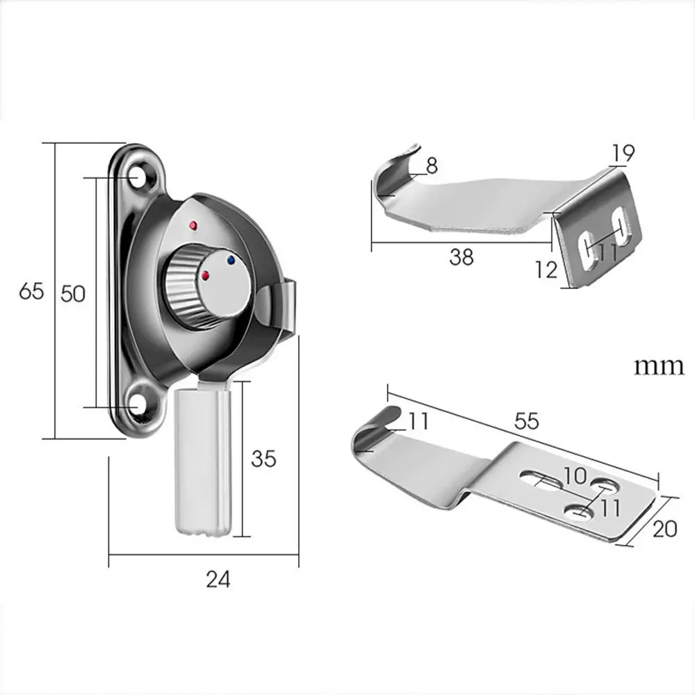Safety Anti-theft Sliding Door Window Double-sided Household Crescent Lock Hardware Accessories Insurance Buckle Window Lock
