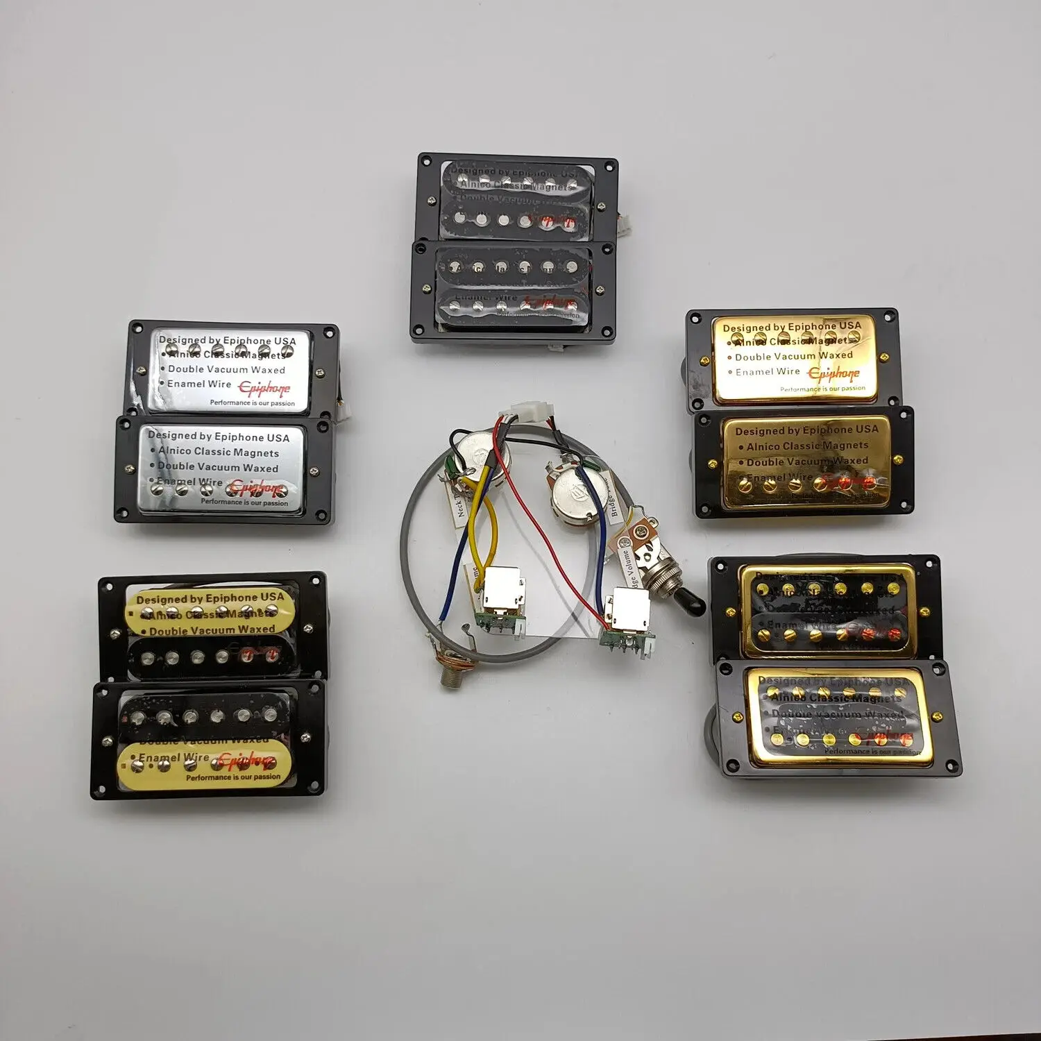 

Classic Epi Alnico Humbucker Pickup 4C Push-Pull Wiring (No Soldering Required)