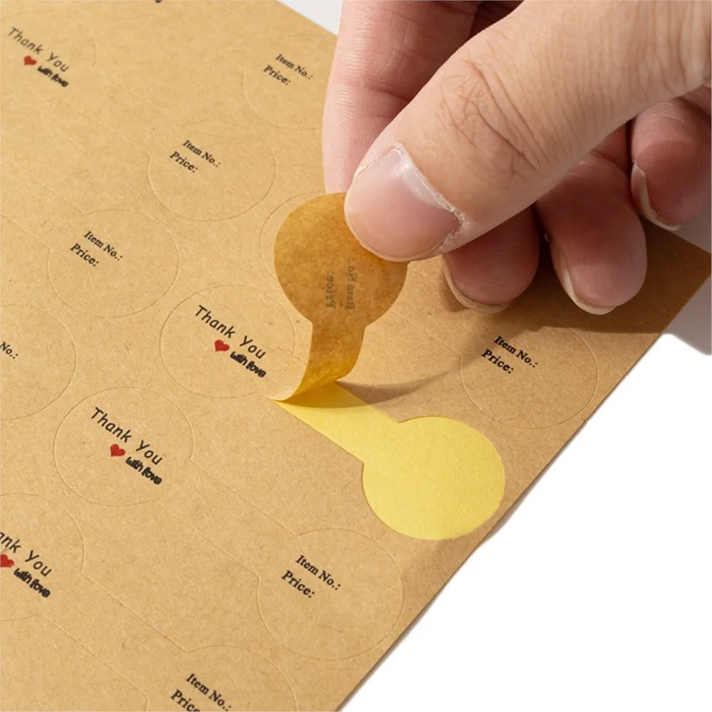 100Pcs/Lot Portable Jewelry Price Tag Brown Self Adhesive Barbell Stickers DIY Necklace Ring Bracelet Earring Jewelry Packaging