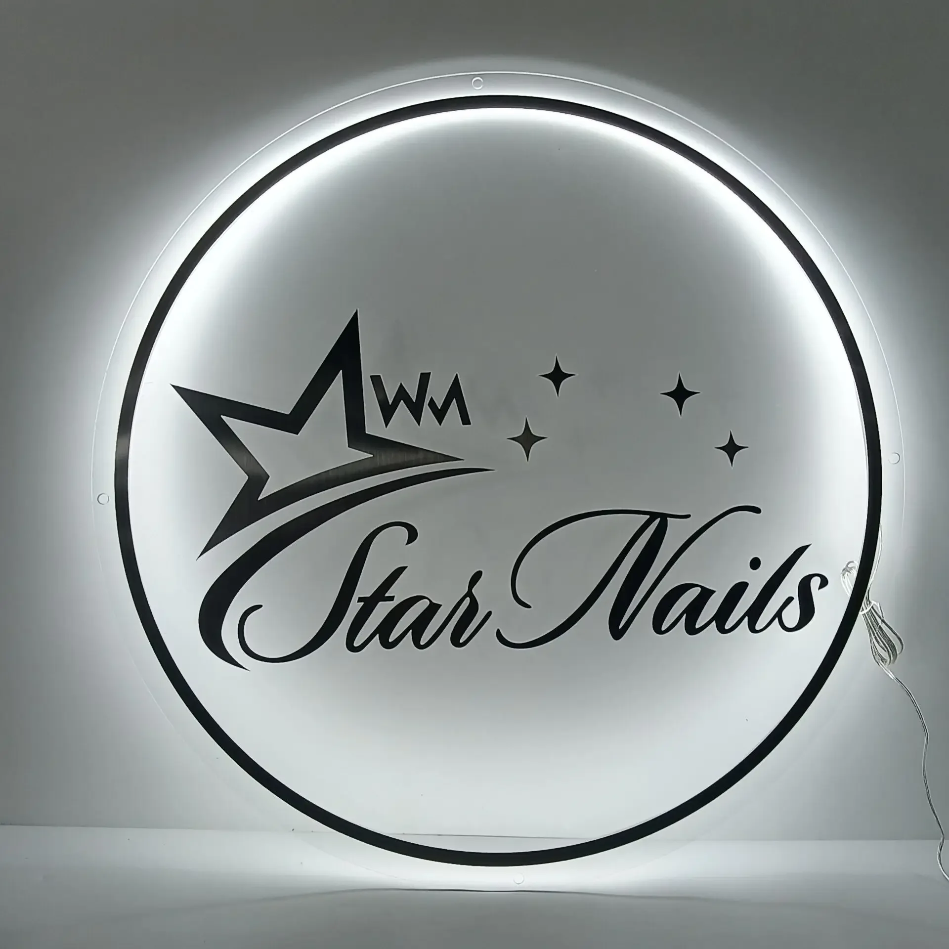 

Custom Acrylic Business Logo Neon Lights Wall Personalised Sign Business Office Logo Beauty Salon Plaques Hair Studio 3D Sign