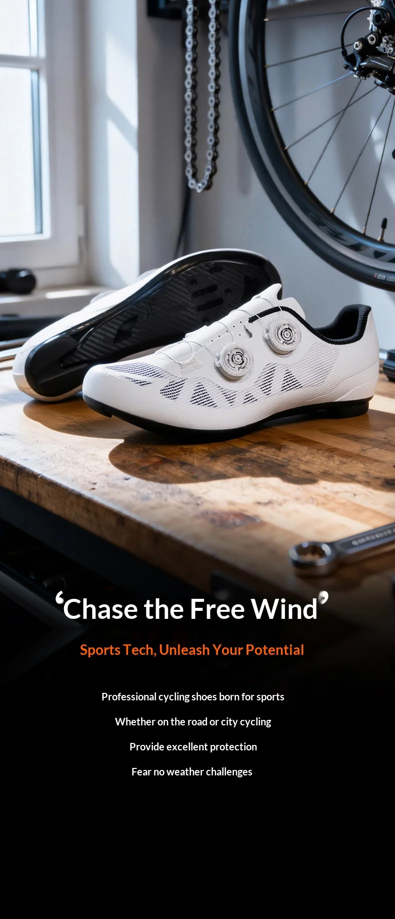Brandneue Ultraleichte Rennrad- und Mountainbike-Schuhe für Damen und Herren, Professionelle Selbstverriegelnde Rennrad- und Mountainbike-Schuhe – Detail 4