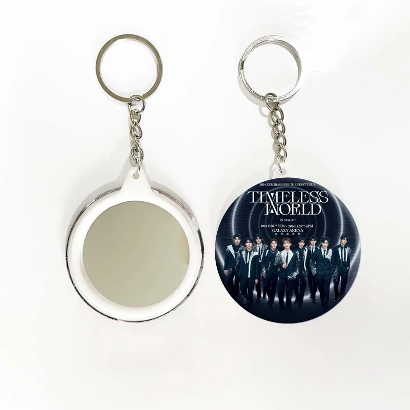 KPOP ZB1 TIMELESS WORLD Concert Character Round Badge ZhangHao HanBin JiWoong Double-Sided Mirror Keychain GunWookGyuVin TaeRae