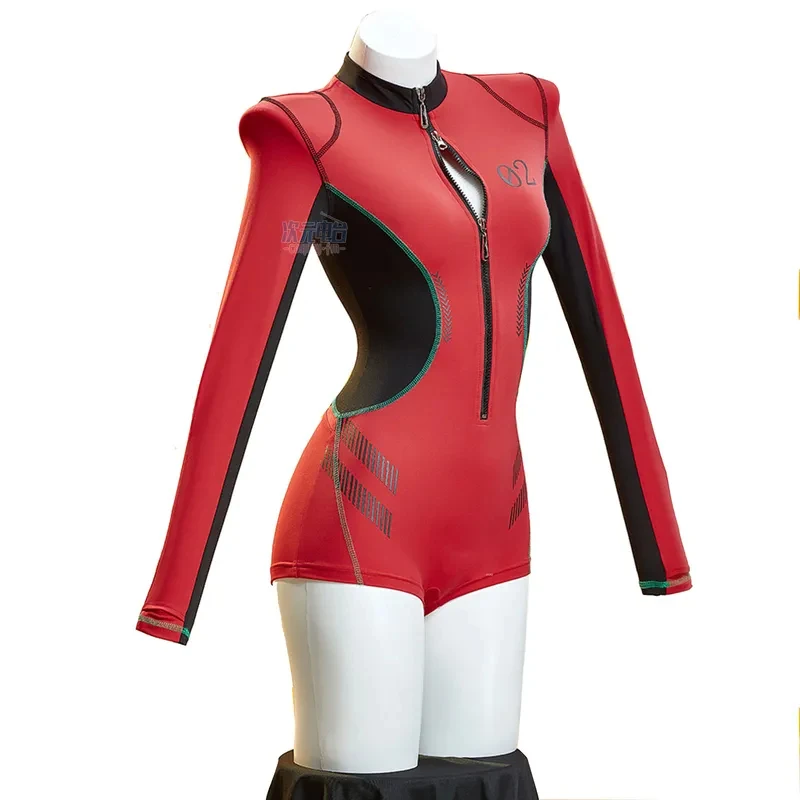 

Asuka Langley Soryu Cosplay Costumes Women Cute Cat Ears Hoodies Long Sleeve Hooded Jumpsuit Sportswear Bodysuit Party Uniformf5