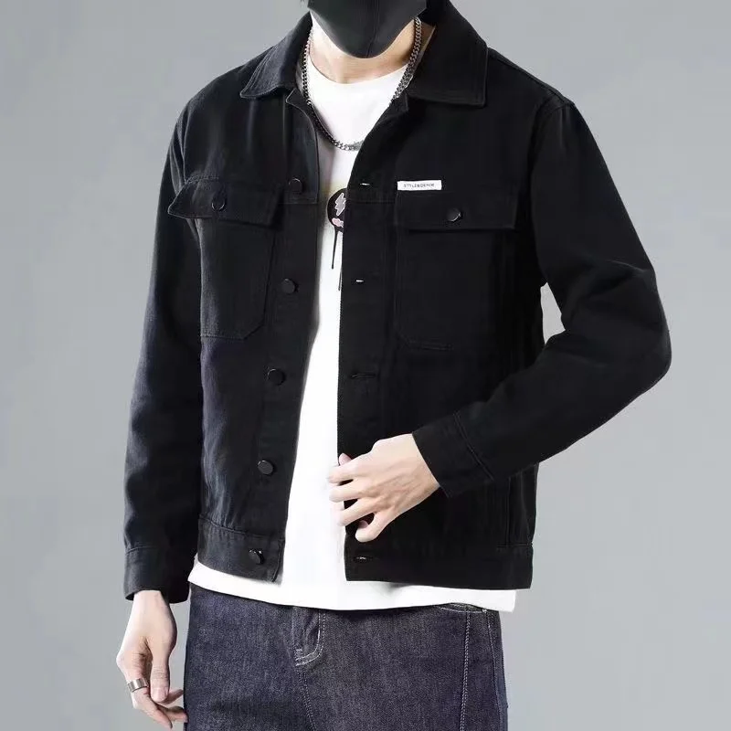 

American Sle Retro Heavyweight Men's Denim Jaet with Multiple kets Spring Autumn Jaet Trendy And Haome Top