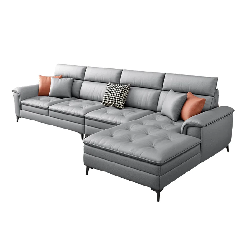 

SF48 U Shape Leisure Living Room Furniture Leather Sofa Sets Furniture Modern 3 Seater with Chaise Lounge