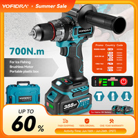 YOFIDRA 13mm 20+3Torque Brushless Electric Drill Screwdriver Cordless Ice Breaking Loose Soil Impact Drill For  18VBattery