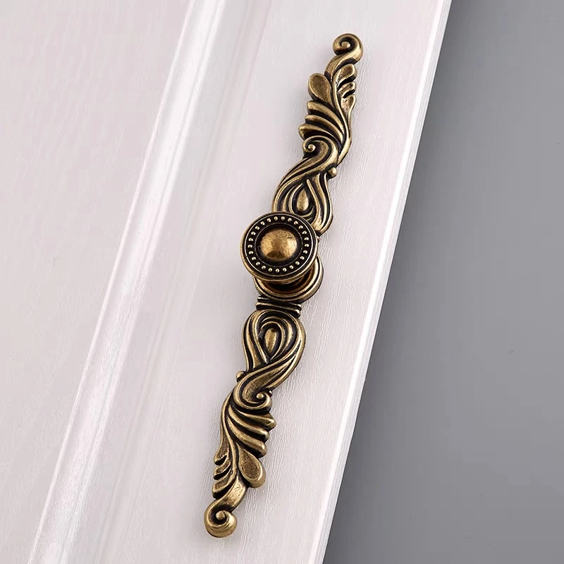 Mobiliário vintage Hardware Retro Gaveta Do Armário Alças Cozinha Armário Puxa Wardrobe Dresser Handle Antique Bronze Porta Maçanetas