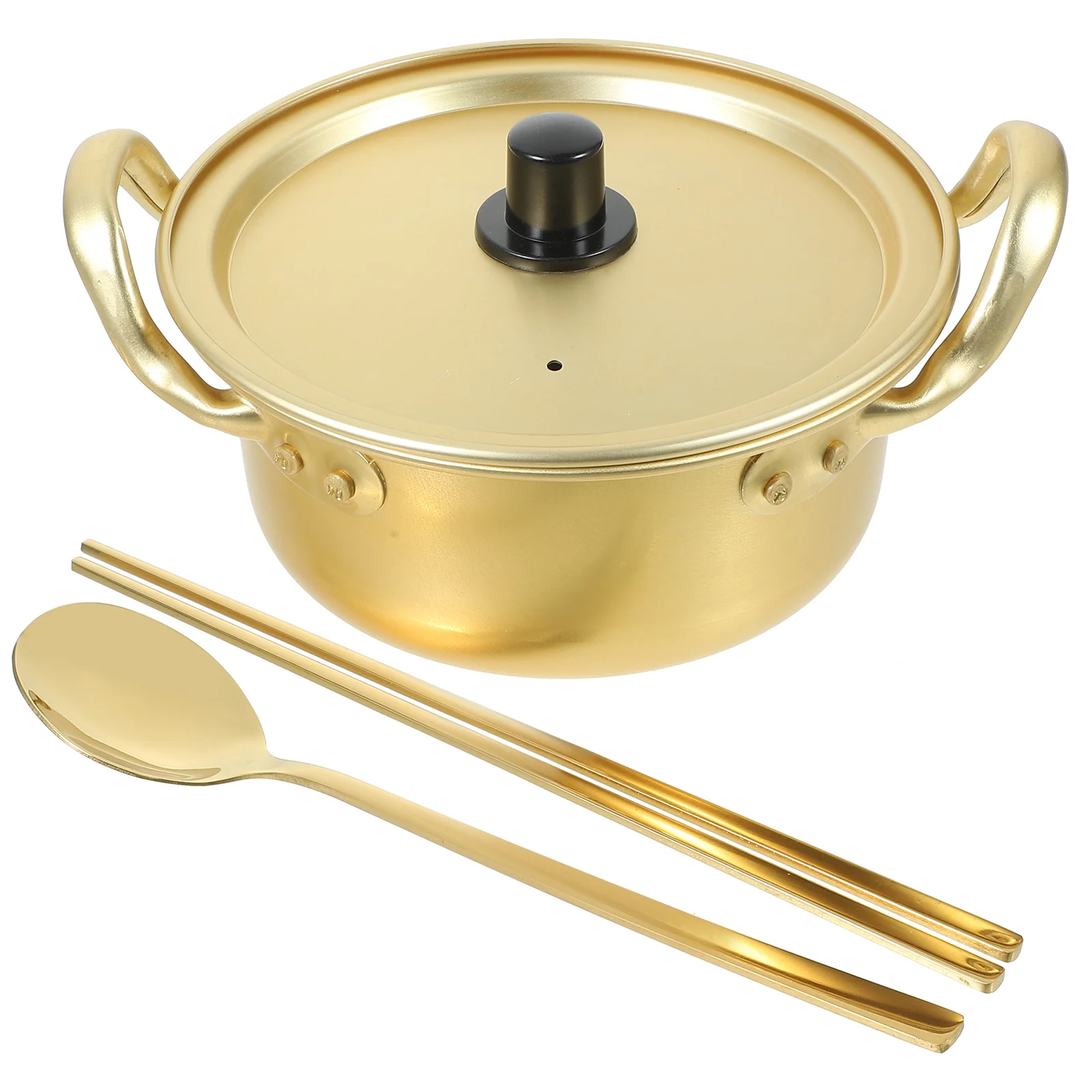 

Instant Noodle Pot Double Handled Ramen Korean Soup Fettuccine Pasta Stock Cooking Aluminum