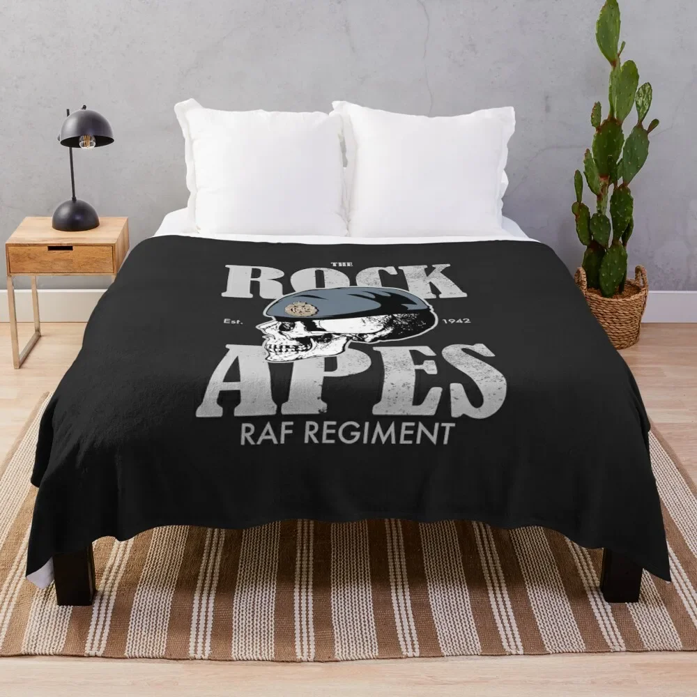 RAF Regiment Rock Apes (distressed) Throw Blanket Summer Quilt Luxury Throw Blankets