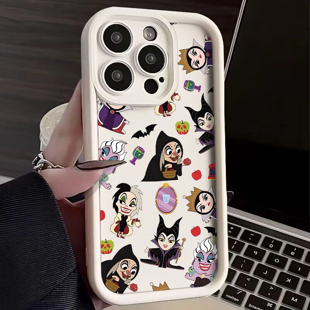 Cute Evils Queens Disneys Princess Disneys Phone Case for IPhone 16 15 14 13 12 11 Pro Max Mini XR XS X Plus Soft TPU Back Cover