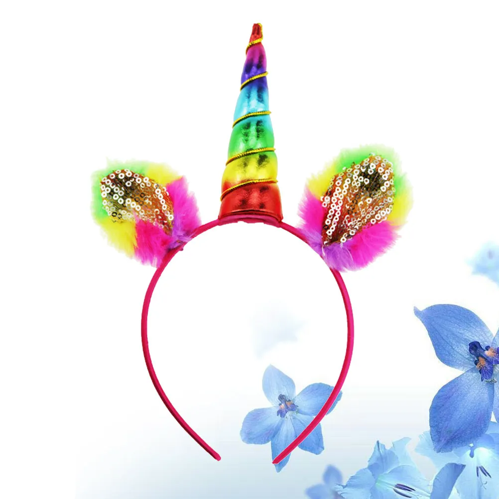 

Unicorn Hair Bands for Kids Comfortable Lightweight Non-Deformation Size Fits Most Children Birthday Party Hair Hoops Creative