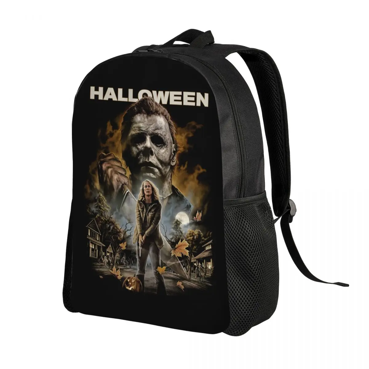 Michael Myers Laptop Backpack Women Men Basic Bookbag for College School Student Halloween Horror Movie Bags