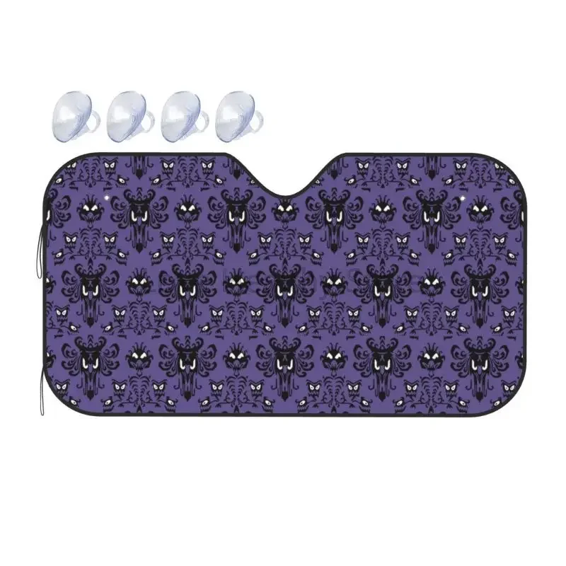 

Happy Haunted Mansion Car Front Windshield Sun Shade for Car SUV Truck Blocks UV Rays Protector Foldable Sun Shield Visor Cover