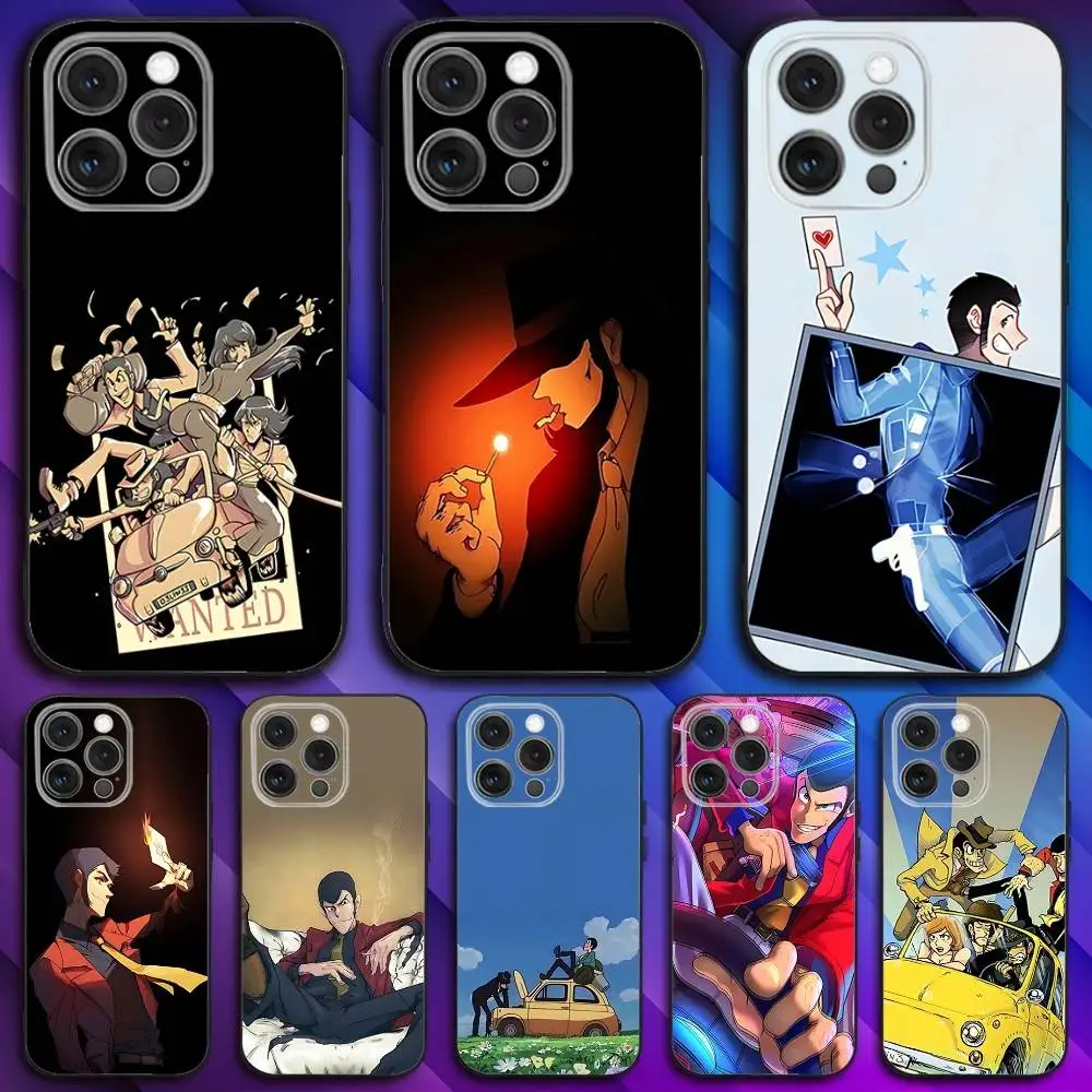 

L-Lupin Anime T-Third Phone Case For iPhone 17,16,15,14,13,12,11,Pro,Max,Plus,X,XS,SE4,E,Mini,Soft Black Case