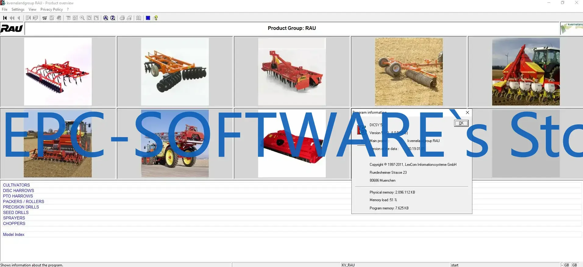 

EPC-SOFTWARE RAU Сельскохозяйственное оборудование EPC 2019, каталог электронных запчастей DVD