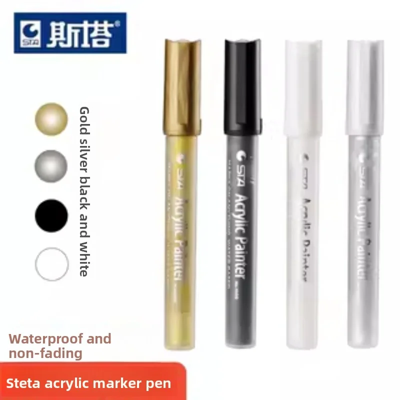 Rotulador acrílico, blanco de una sola mano dibujado, resistente al agua, no se decolora, no transparente, bolígrafo de alto brillo para pintar