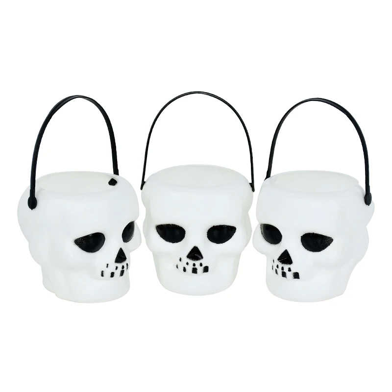 1/6pcs Mini Halloween Candy Kettles Witch Cauldron Pot Candies Buckets Skeleton Pumpkin Handheld Basket For Kids Trick Or Treat