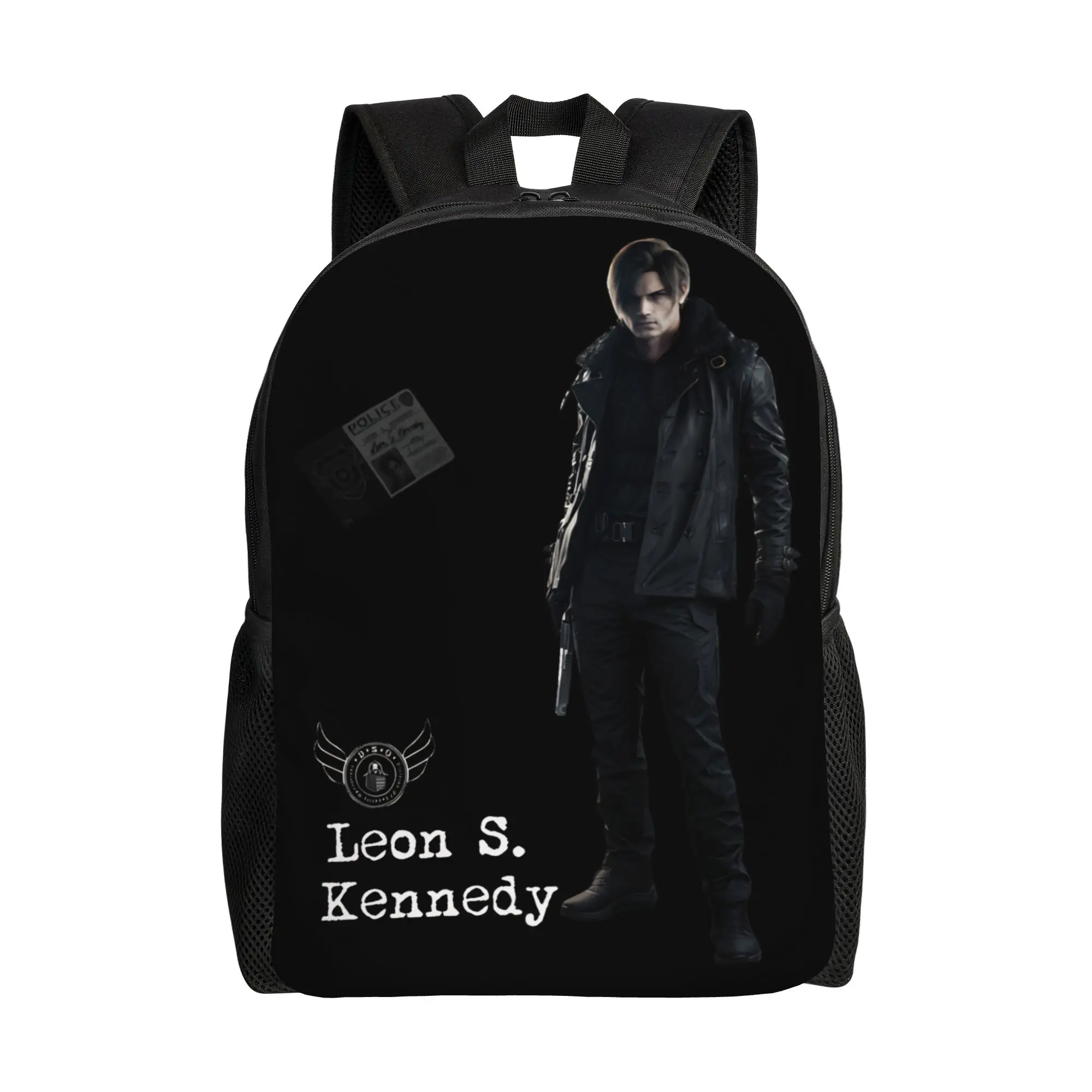 

Leon Requiem Resident Evil Backpack Hiking Backpacks Youth Colorful Durable High School Bags Cute Rucksack
