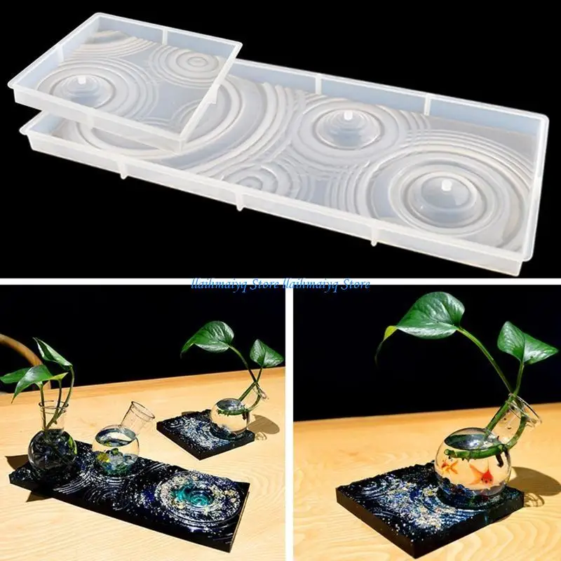 573B Fish for Tank Tray Mold with Vase Cup Mat Mold Flower Pot Base Mold Diy Casting