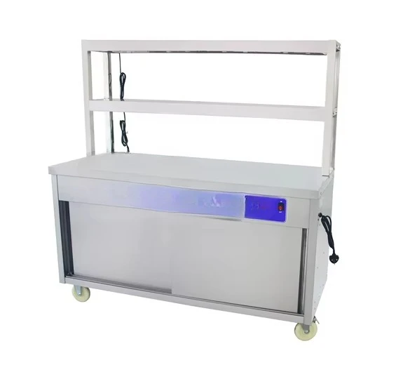Trolley With Wheel Commercial Stainless Steel 201Food Warmer Display Electric Plate Warmer Cart