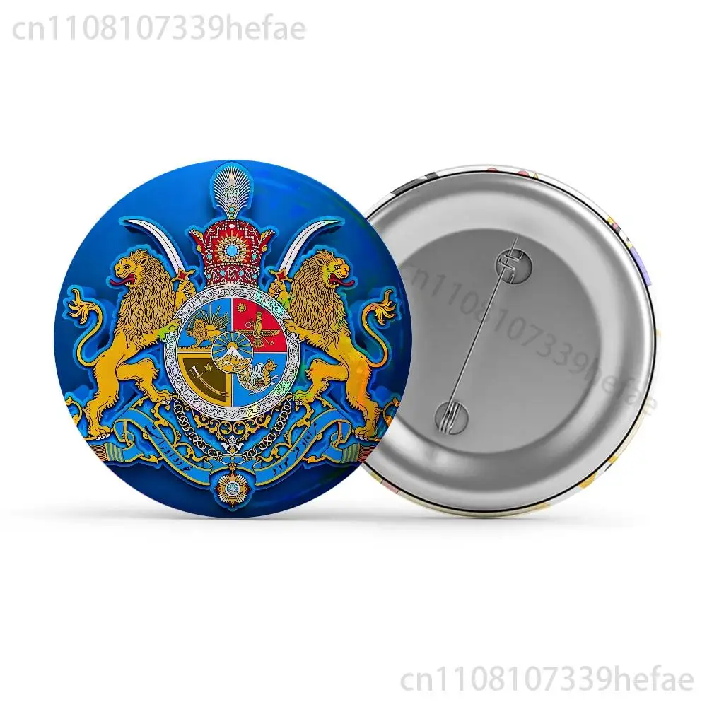 P-Pahlavi Imperial of Iran national Flag Insignia Badge Case For Decoration 44mm 32mm 58mm Round