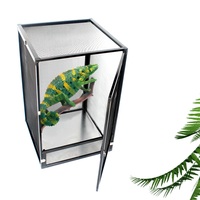 Detachable Reptile Habitat Tank Terrarium Aluminium Air Screen Cage Front Opening Door Full View  for Lizard Chameleon terrareo