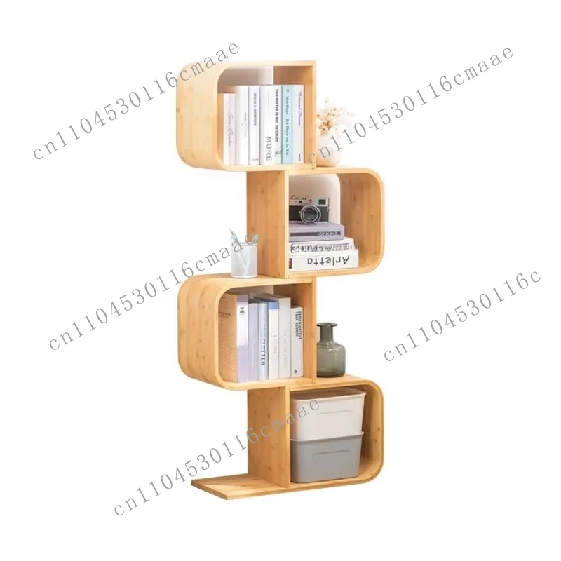 NEW Bamboo Bookshelf Large Capacity Vertical Multilayer Bookcase Simple Creativity Wooden Storage Cabinet Shelf Book Shelf
