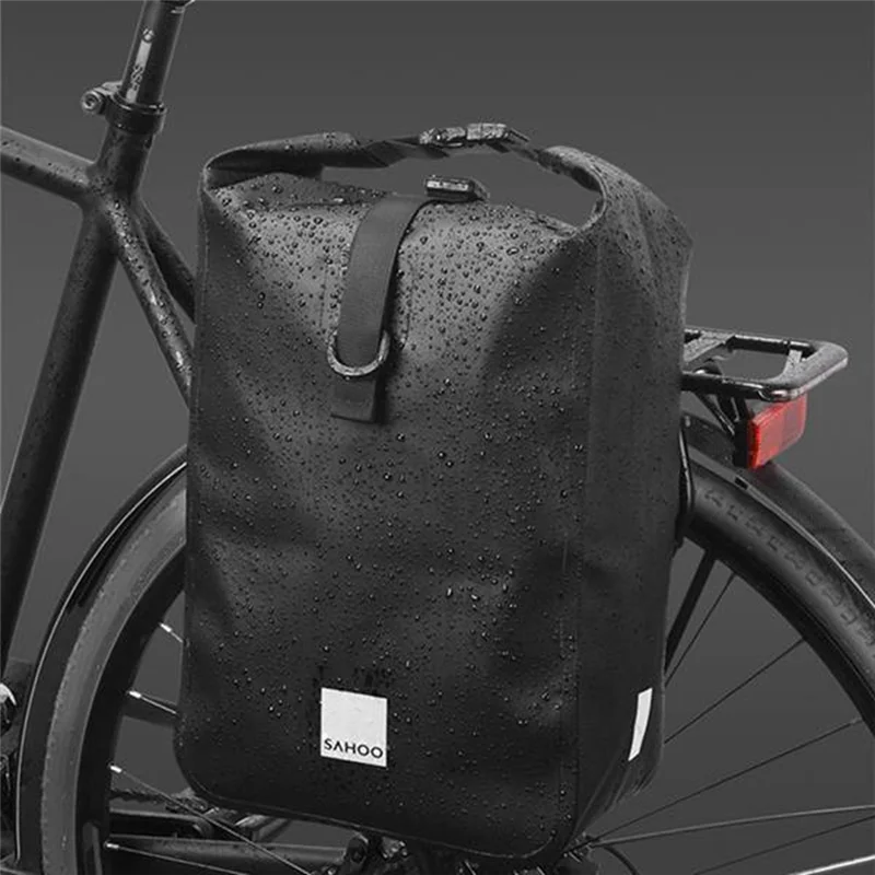 

AED2-Sahoo, 1 шт., велосипедная сумка, водонепроницаемая сумка на сиденье для багажа со светоотражающим покрытием, 10 л, черная