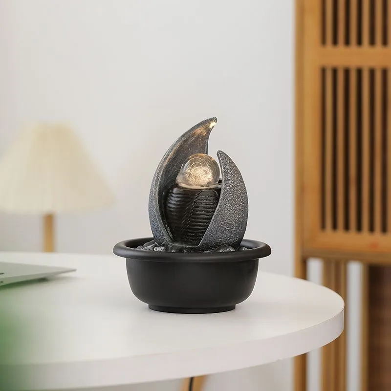 Feng Shui Water Fountain Rockery Office Living Room Decor Ornament