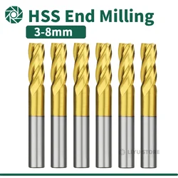 SQ End Mill M35 High Speed Steel With Cobalt And Titanium Coating 3mm-12mm 2F 4FMilling Cutter Can Process Metal