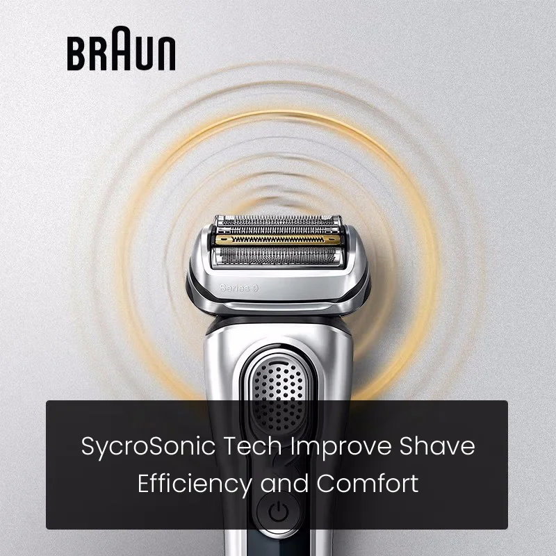 Braun Electric Razor for Men Series 9 Wet & Dry Shave Electric Shaver With Pop-Up Beard Trimmer Grooming Waterproof Rechargeable