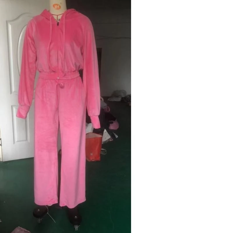Ladies Polyester Two Piece Sweatsuits for Sports Casual Activity and Daily Use