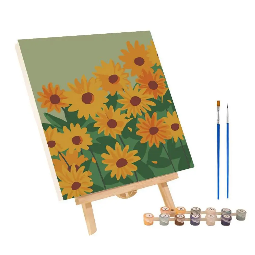 Pittura a olio con i numeri girasole per adulti pittura con i numeri dipingi animali immagine su tela fai da te decorazioni per la casa dipinte a