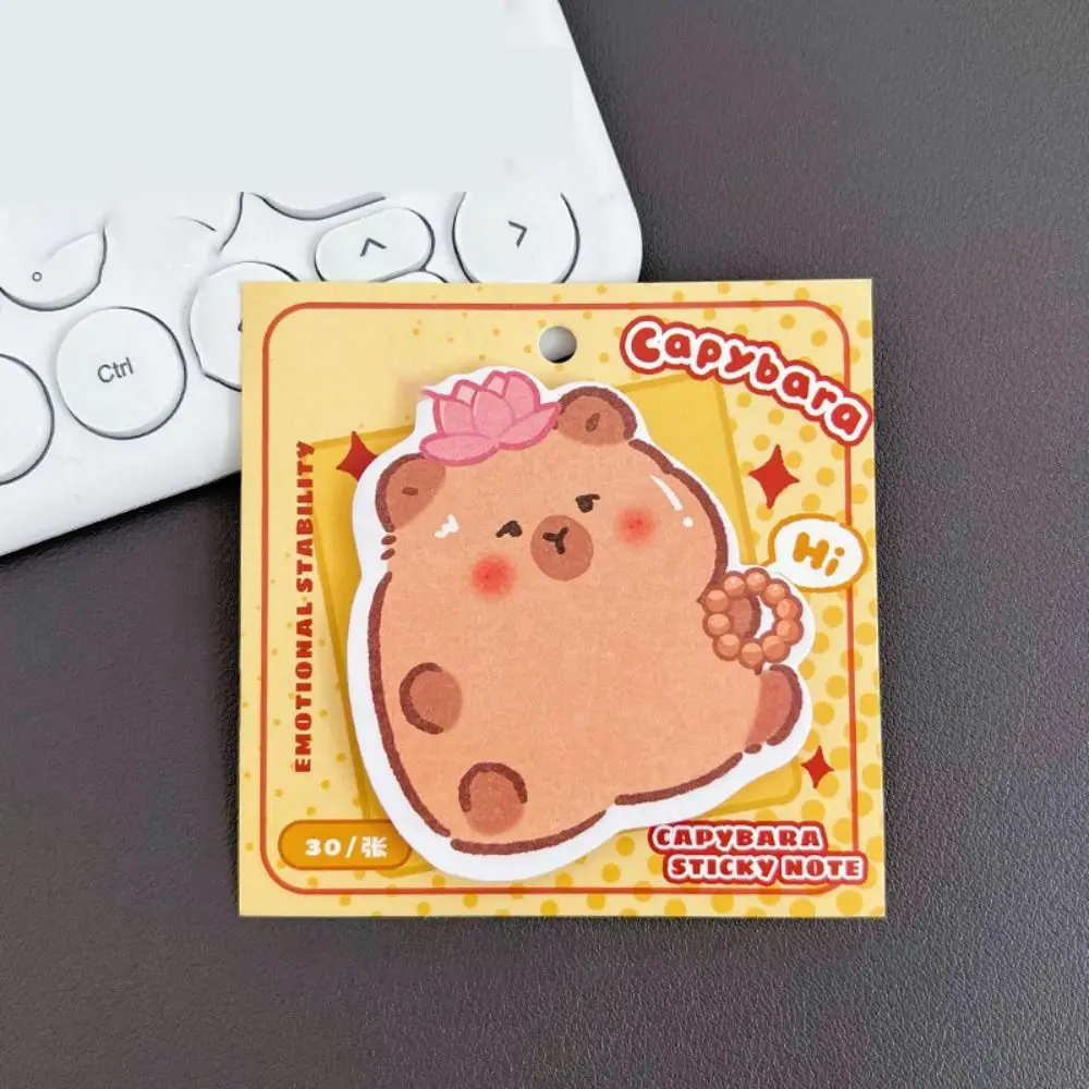 30 แผ่น/แพ็คแบบพกพา Ins Capybara รูปพิเศษ Sticky Note Sticky การ์ตูน N ครั้งโพสต์ To Do List น่ารัก MeMO Pad ข้อความ