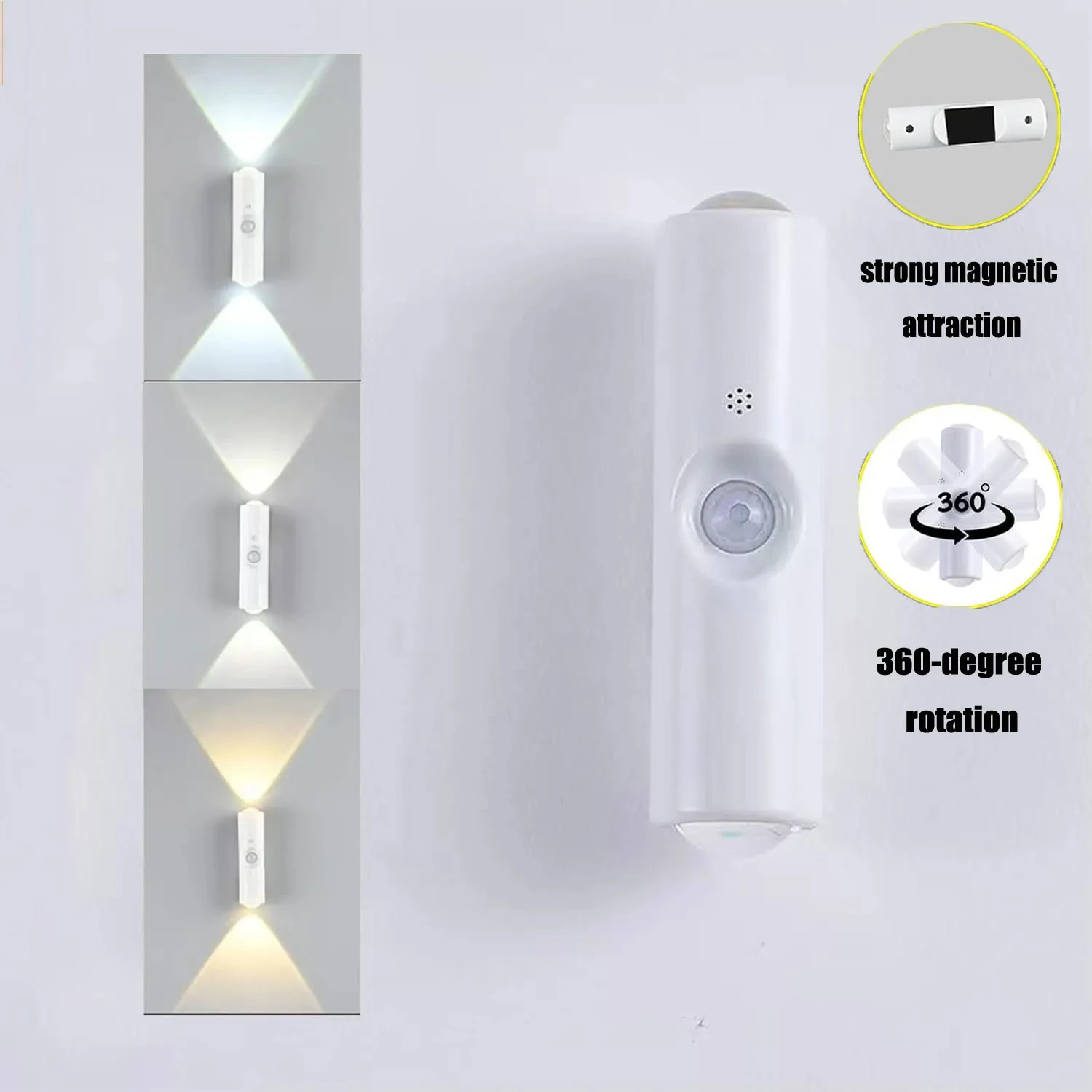 

Night Light LED With Motion Sensor USB Rechargeable Wall Lamp 3 Colors Magnetic Wireless For Bedroom Bedside Hallway