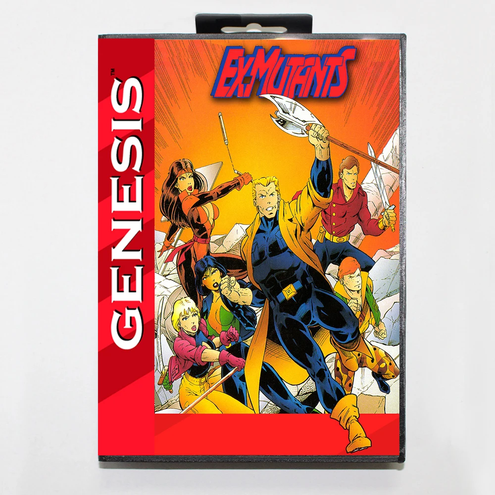 Ex-Mutanten Md Game Card Met Custom Us Box Voor 16 Bit Sega Megadrive Genese Console