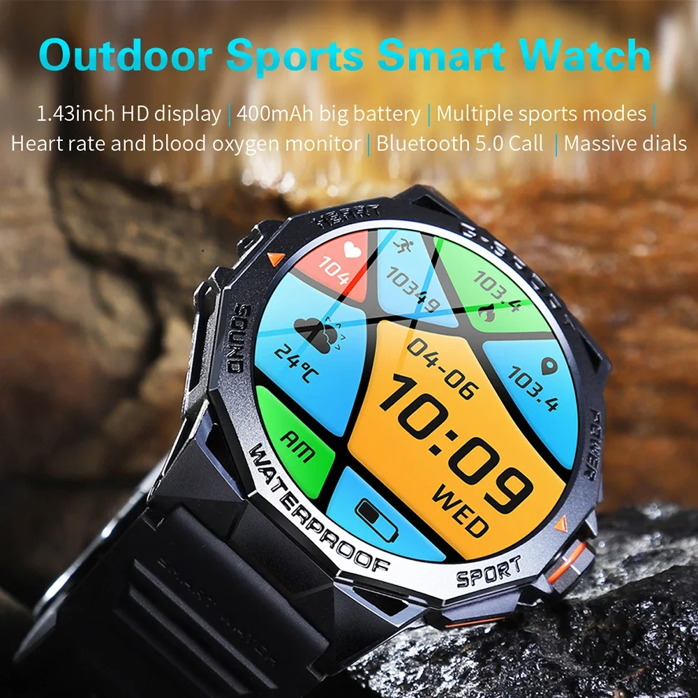 2025 New Men's Smart Watch 1.96-inch AMOLED Screen 466 * 466 HD 5.0 Bluetooth Call 400mAh Men's Sports and Fitness Smart Watch