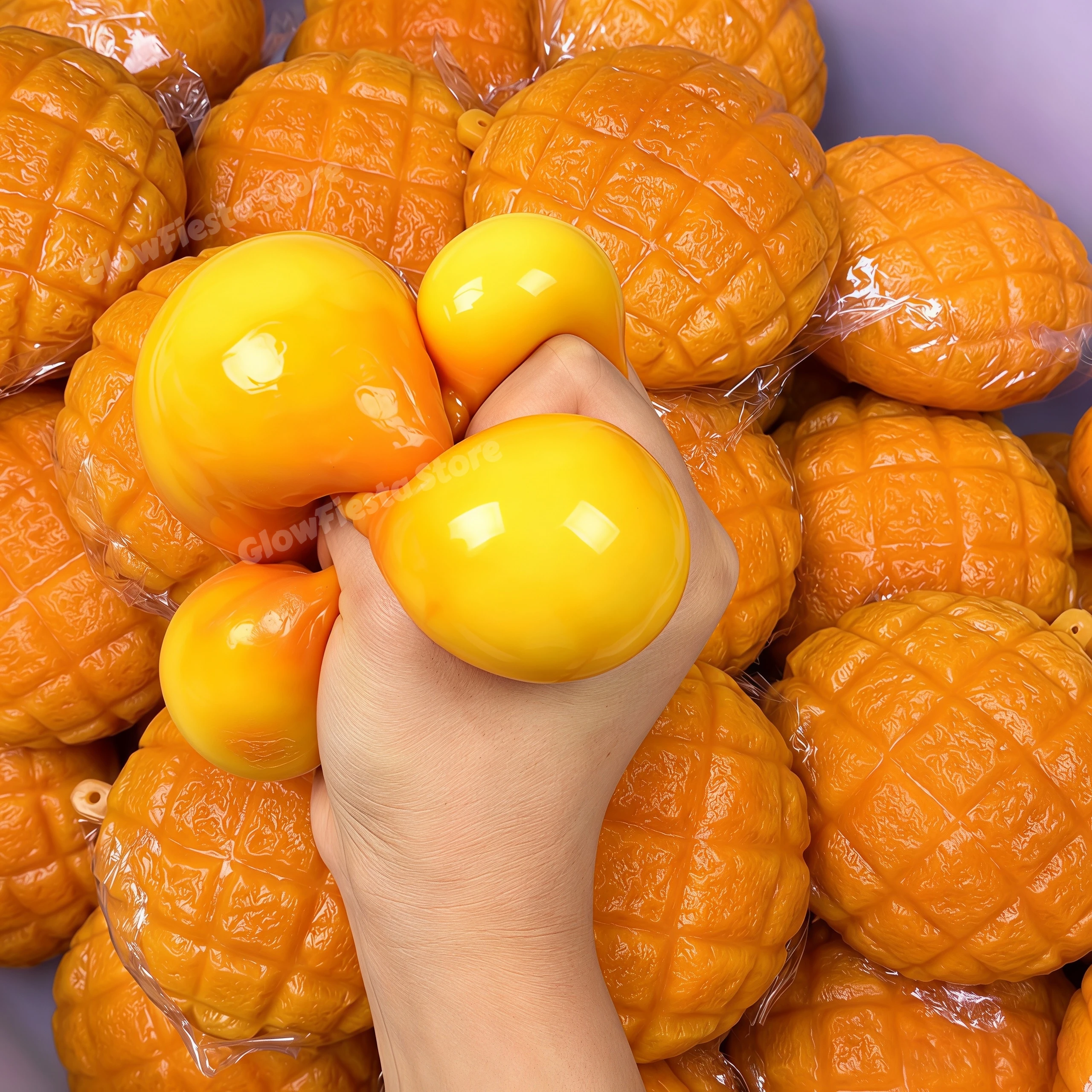Food-Shaped Stress Ball Pineapple Bun Squishy Moldable Bounce Squeeze Ball ASMR Sensory Anti Stress Fidgets Squeeze Gifts Favor