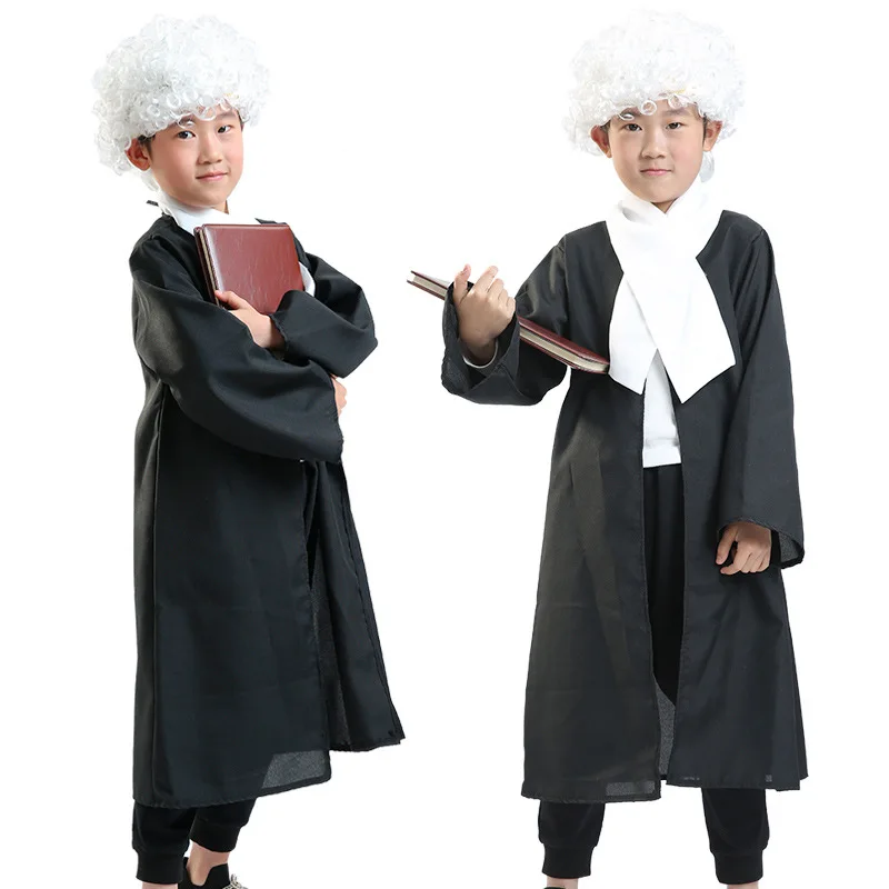 Halloween Children's Lawyer Costume Performance Clothing Children's Professional Play Judge Costume Campus Performance Costume