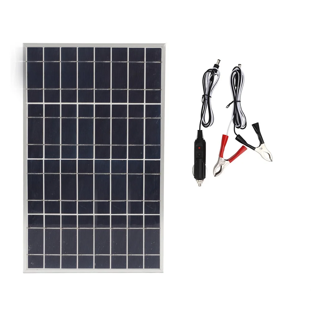 Portable Solar Panel Kit With 60A Auto Controller And USB Output For 12V 24V Battery Charging In Outdoor Garden Home
