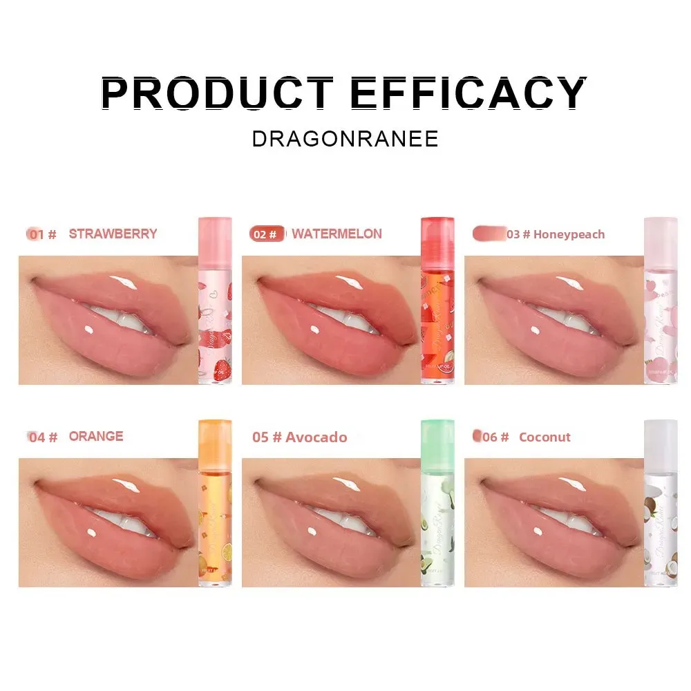 مجموعة زيت الشفاه شفافة ترطيب الفاكهة لفة على ملمع الشفاه ترطيب مغذي إصلاح الشفاه غير لزجة العناية بالشفاه مرآة بلسم الشفاه #3