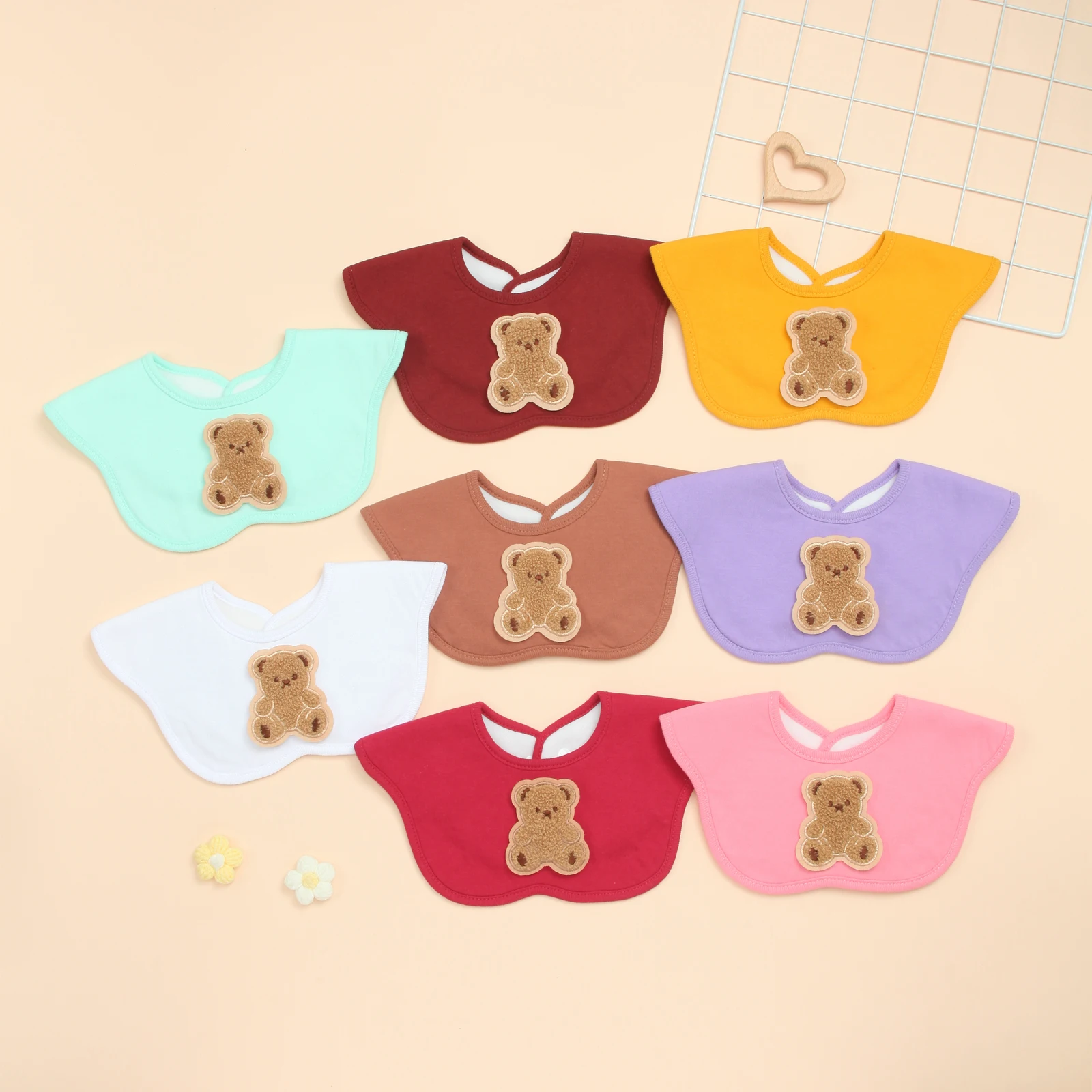 

8 Pack Multi Color Soft Baby Bibs for Boys & Girls Absorbent Infant Bib for Drooling, Feeding, Teething