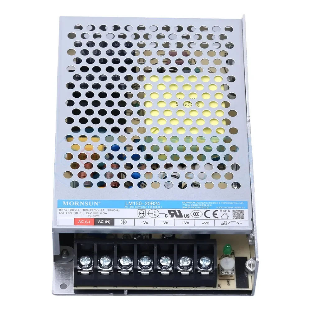 

Mornsun LM150-20B24-C Enclosed Power Supply 150watt 24Vdc 6,5A IP20 150W 24V 6.5A 85-264VAC/120-373VDC Switching Power Supply