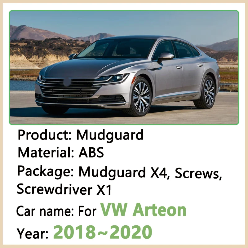 Car Front Rear Wheel Fender For Volkswagen VW Arteon CC 2018 2019 2020 Wheel Mudguards Anti-scratch Mud Flaps Guards Mudflaps